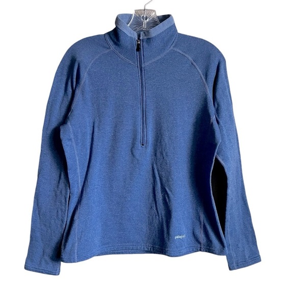 Patagonia Vintage R1 Waffle Pullover Quarter ZipSky Blue Polar Tec Sweater - Picture 1 of 5